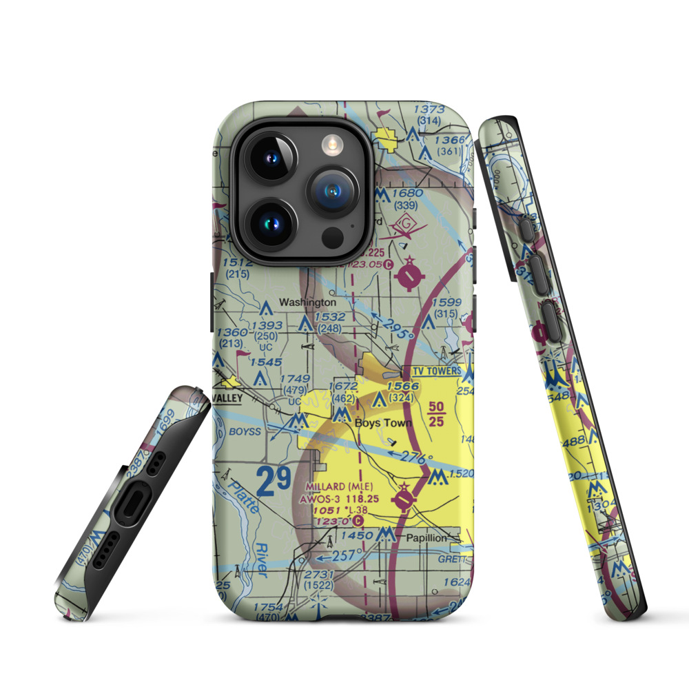 Summer Hill Farm Airport (09NE) VFR Sectional  Tough iPhone Case iPhone 15 Pro model shown