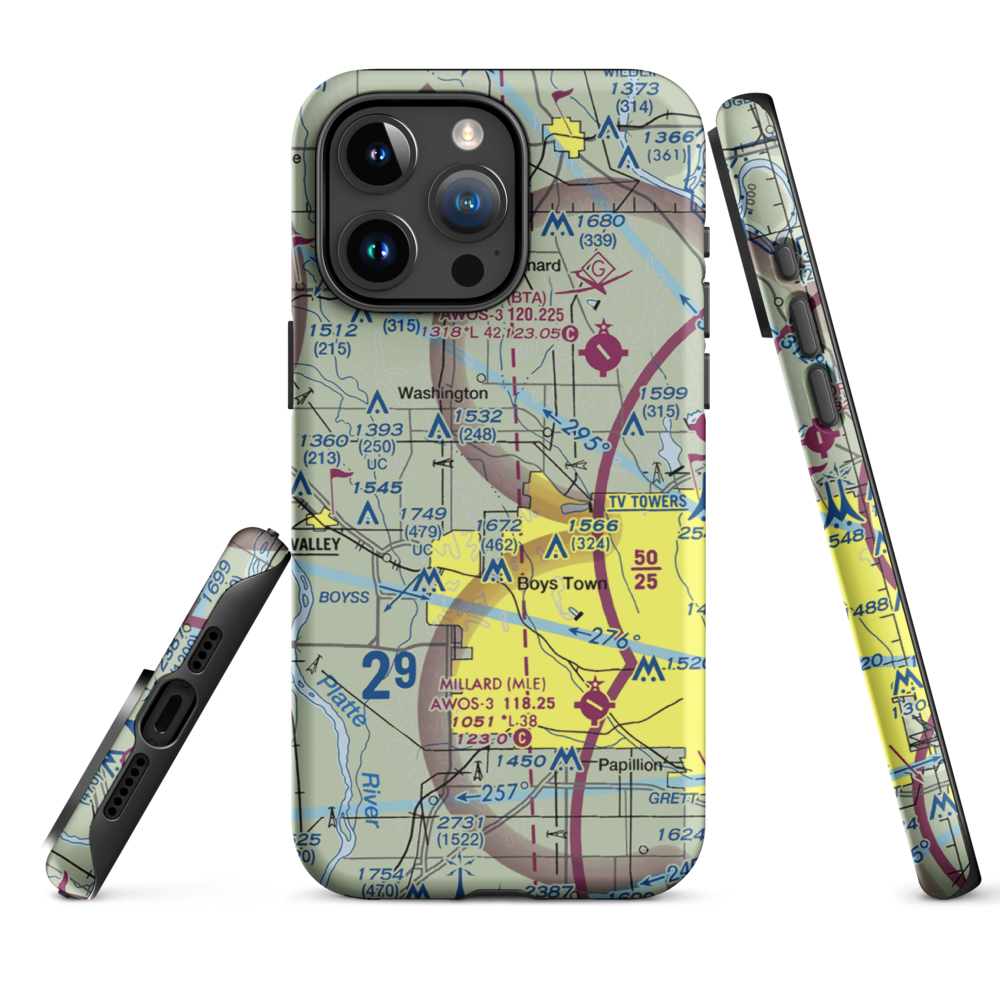 Summer Hill Farm Airport (09NE) VFR Sectional  Tough iPhone Case iPhone 15 Pro Max model shown