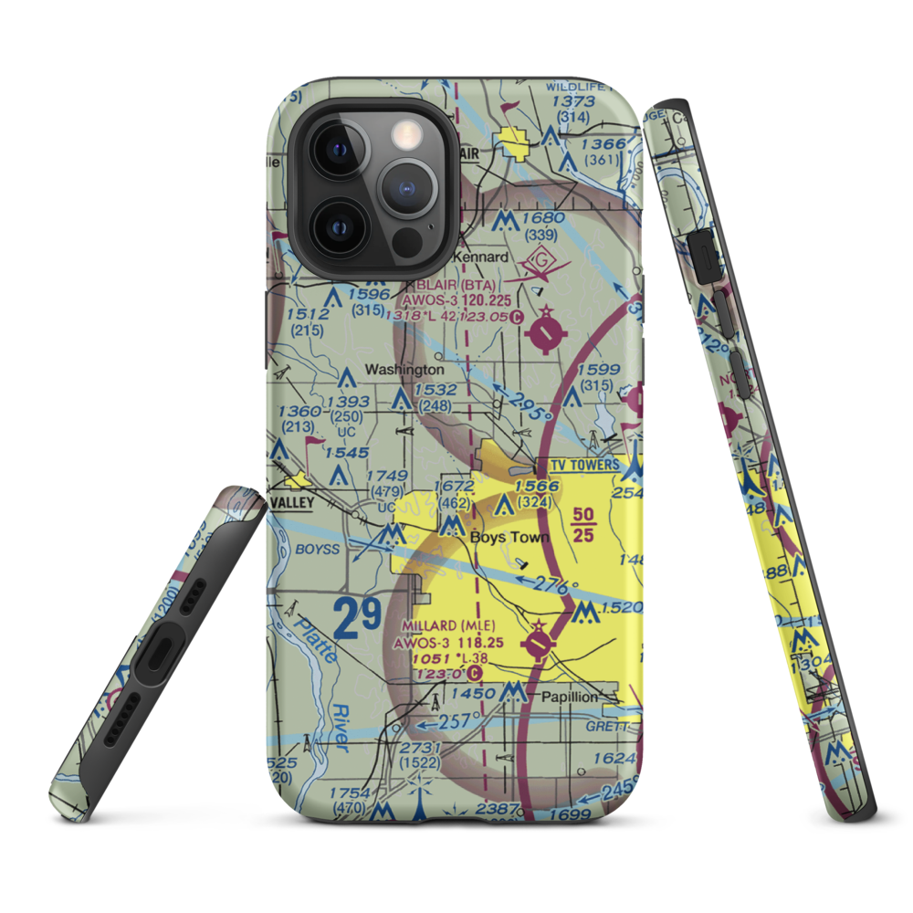 Summer Hill Farm Airport (09NE) VFR Sectional  Tough iPhone Case iPhone 12 Pro Max model shown