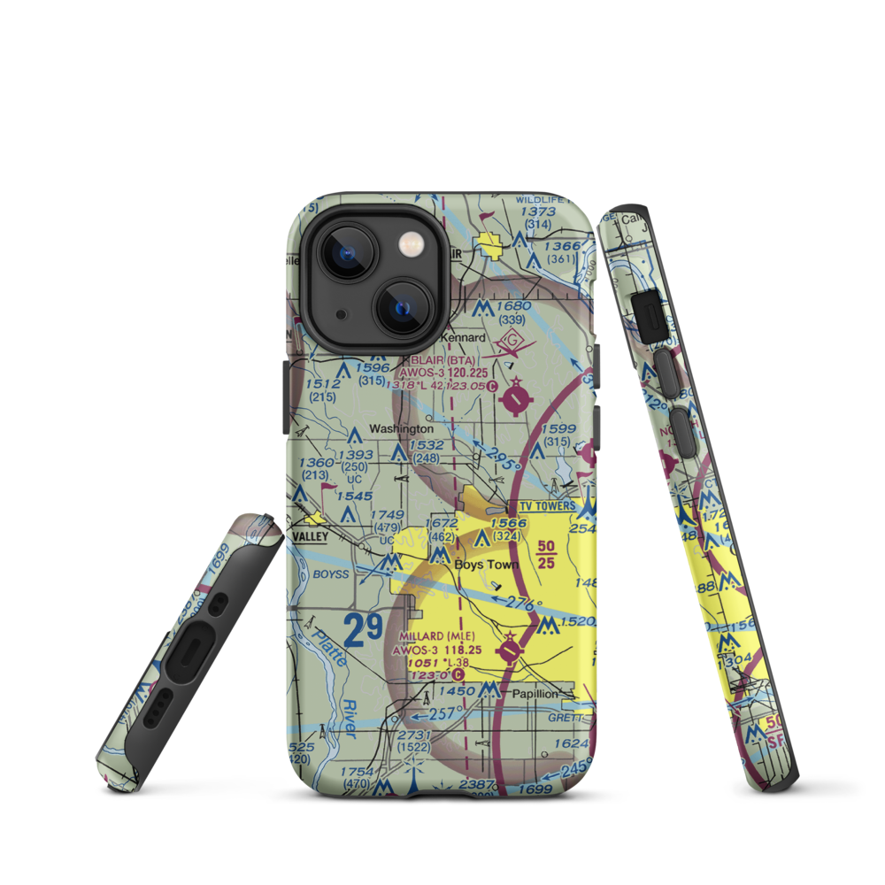 Summer Hill Farm Airport (09NE) VFR Sectional  Tough iPhone Case iPhone 13 mini model shown