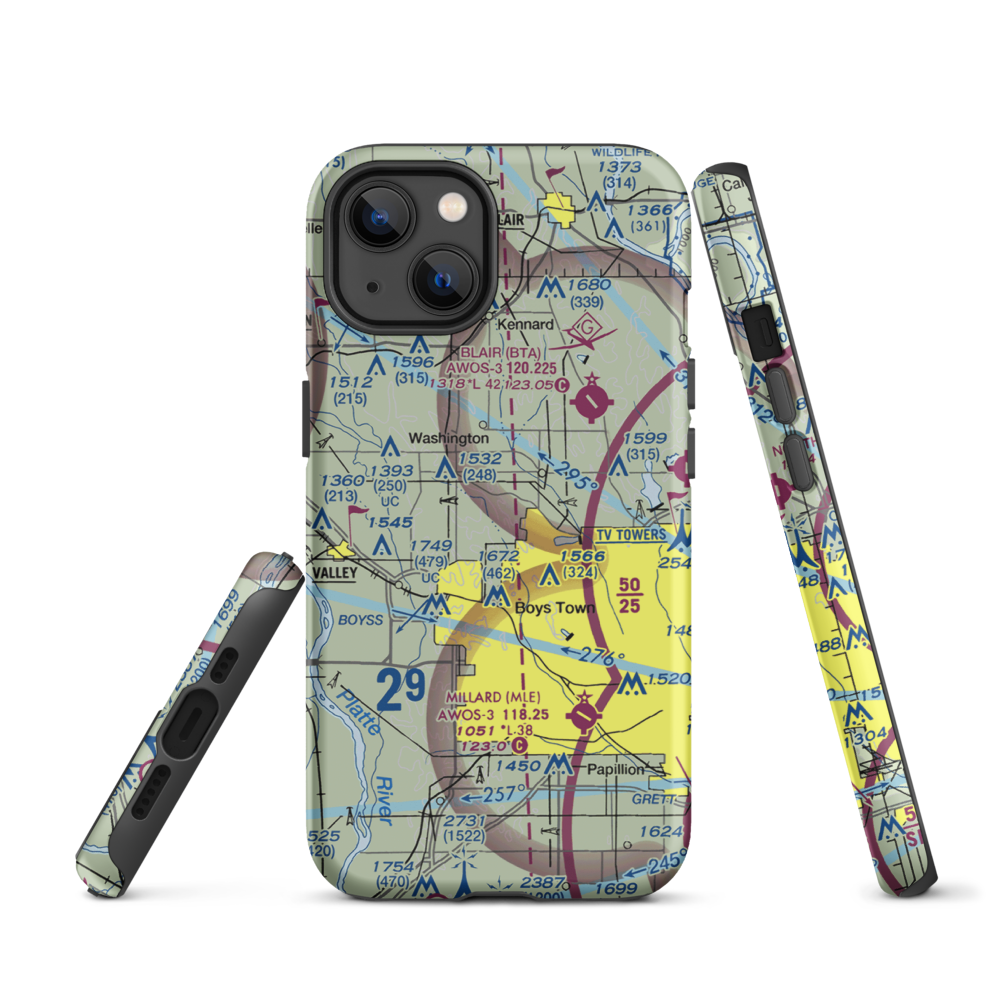 Summer Hill Farm Airport (09NE) VFR Sectional  Tough iPhone Case iPhone 13 model shown