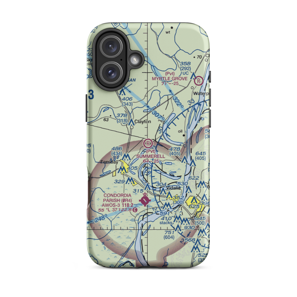 Summerell Airport (1LS8) VFR Sectional  Tough iPhone Case iPhone 16 Plus model shown