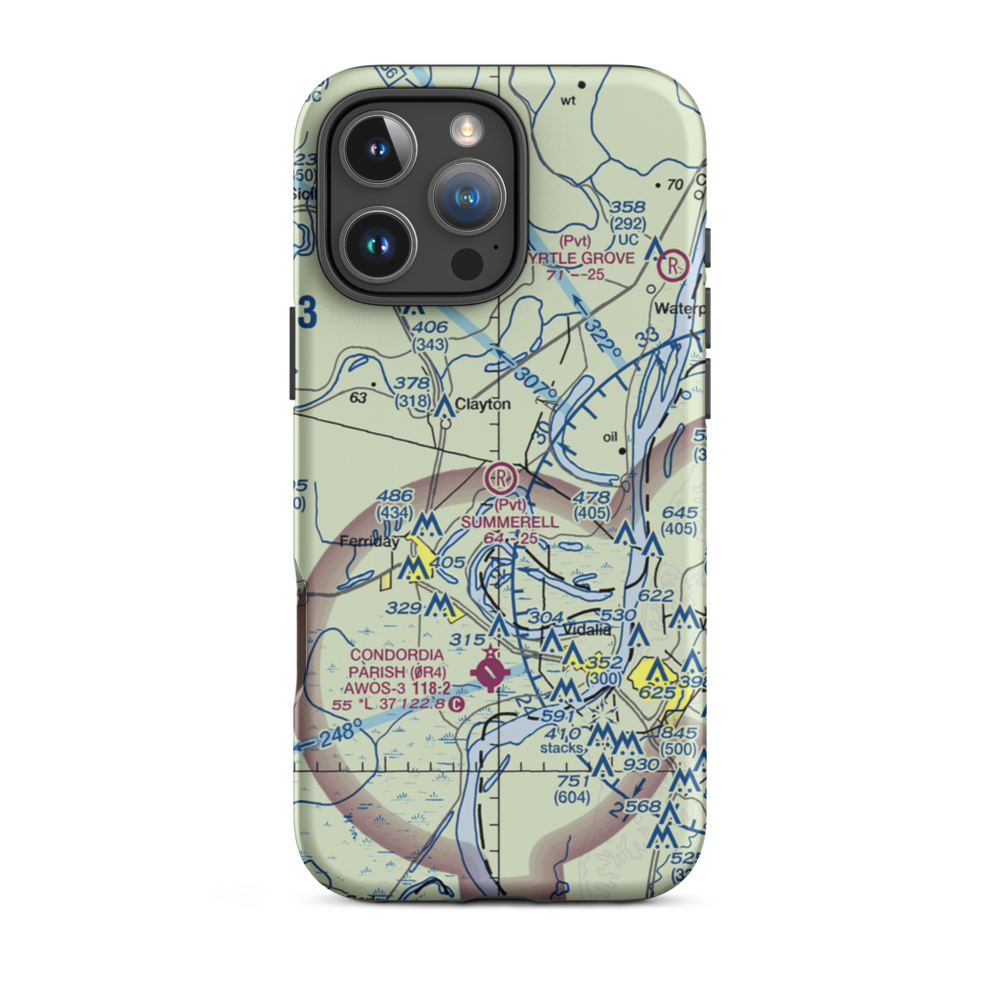 Summerell Airport (1LS8) VFR Sectional  Tough iPhone Case iPhone 16 Pro Max model shown