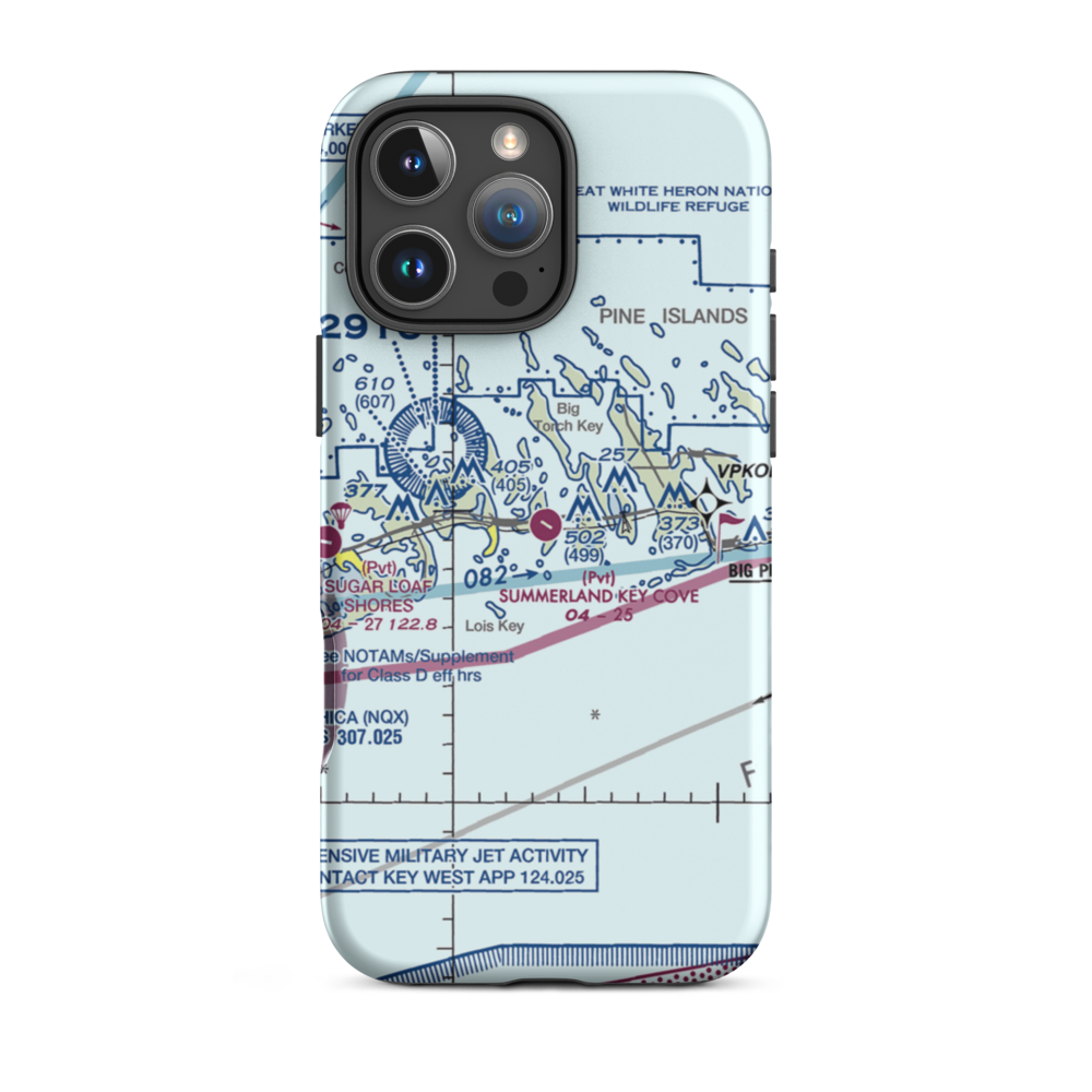 Summerland Key Cove Airport (FD51) VFR Sectional  Tough iPhone Case iPhone 16 Pro Max model shown