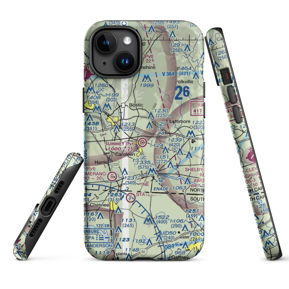 Summey Airpark (8NC2) VFR Sectional  Tough iPhone Case iPhone 15 Plus model shown