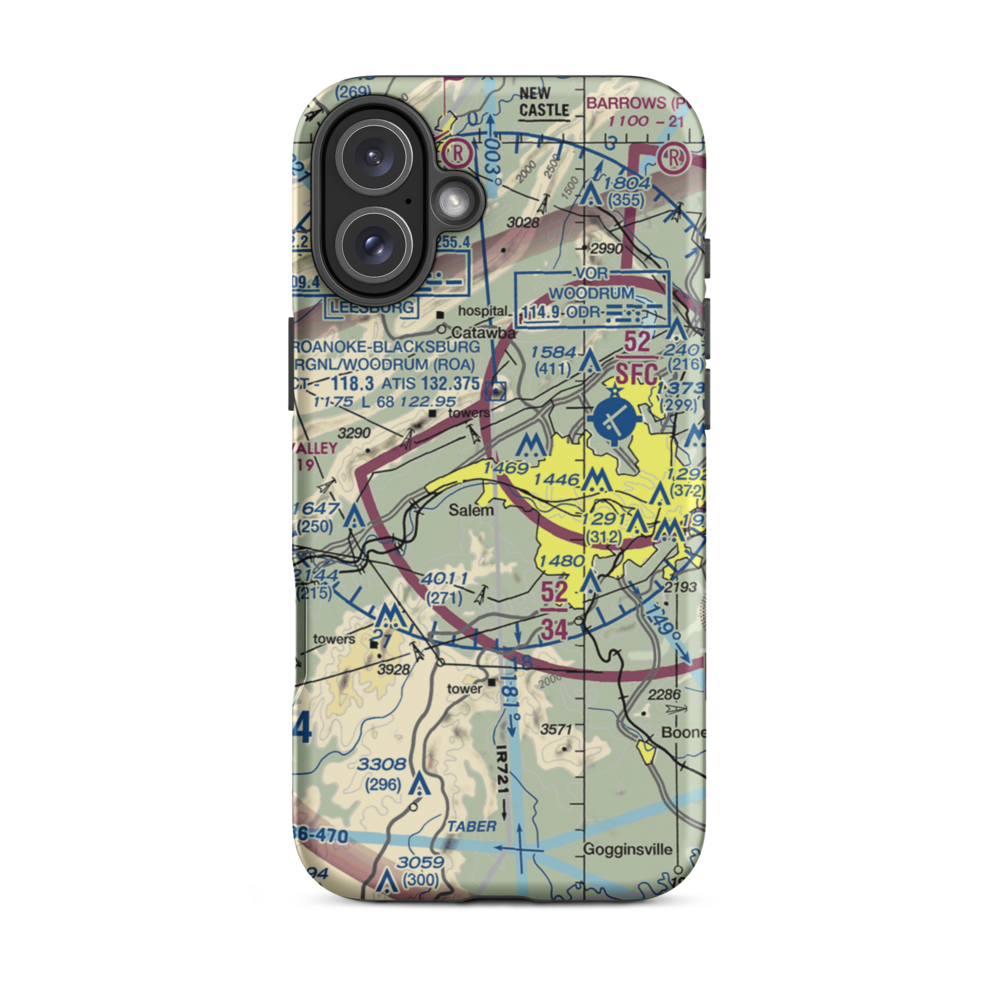 Summit Airport (6VA4) VFR Sectional  Tough iPhone Case iPhone 16 Plus model shown