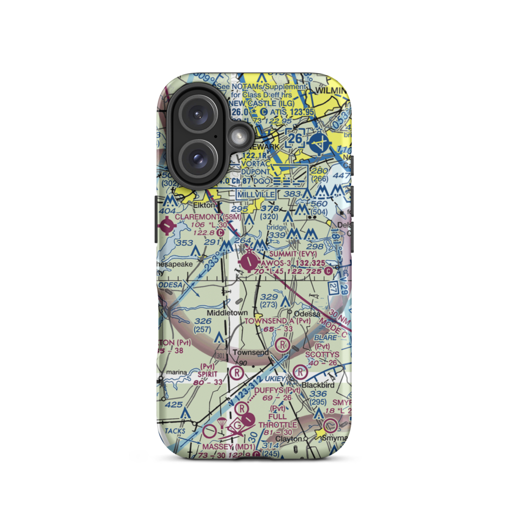 Summit Airport (EVY) VFR Sectional  Tough iPhone Case iPhone 16 model shown