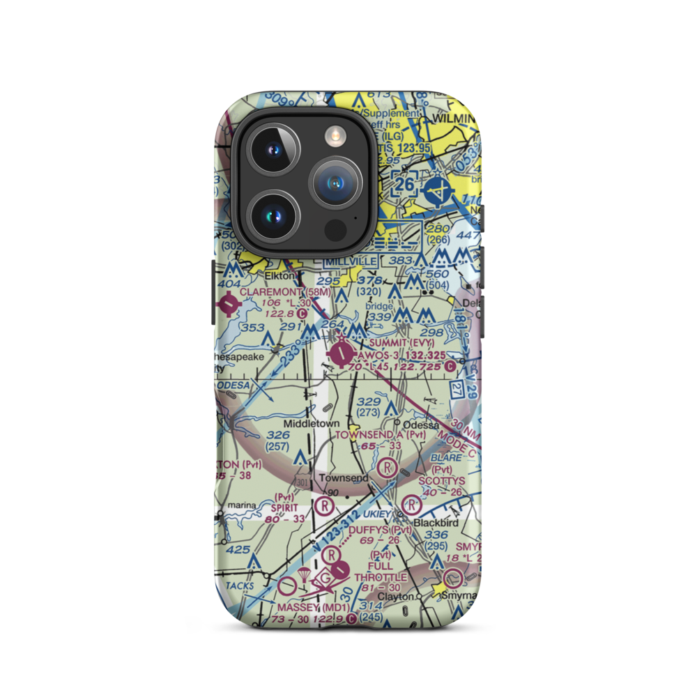 Summit Airport (EVY) VFR Sectional  Tough iPhone Case iPhone 16 Pro model shown