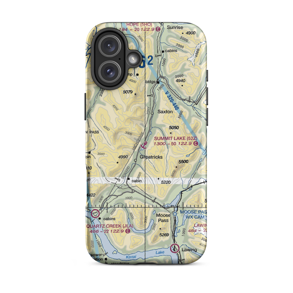 Summit Lake Seaplane Base (52Z) VFR Sectional  Tough iPhone Case iPhone 16 Plus model shown