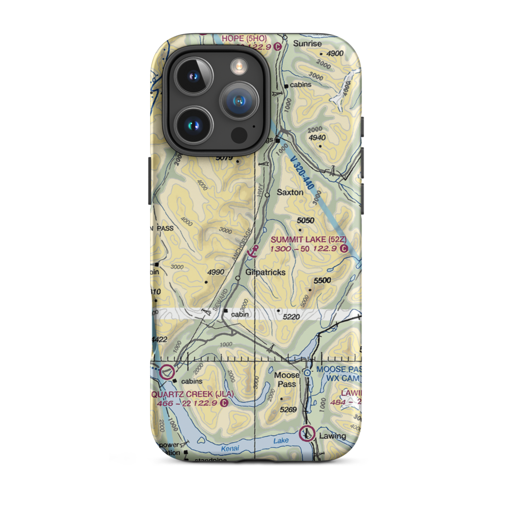 Summit Lake Seaplane Base (52Z) VFR Sectional  Tough iPhone Case iPhone 16 Pro Max model shown