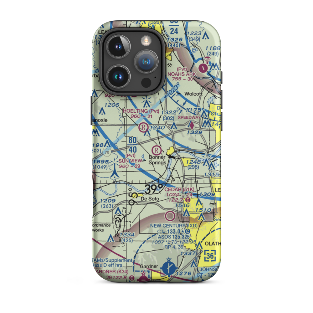 Sun View Field Airport (03PR) VFR Sectional  Tough iPhone Case iPhone 16 Pro Max model shown