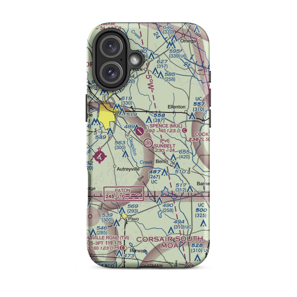 Sunbelt Strip (09GA) VFR Sectional  Tough iPhone Case iPhone 16 Plus model shown