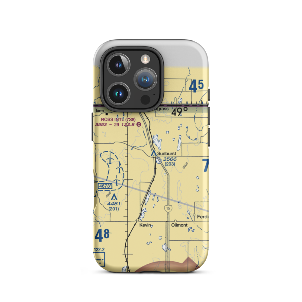 Sunburst Airport (8U5) VFR Sectional  Tough iPhone Case iPhone 16 Pro model shown