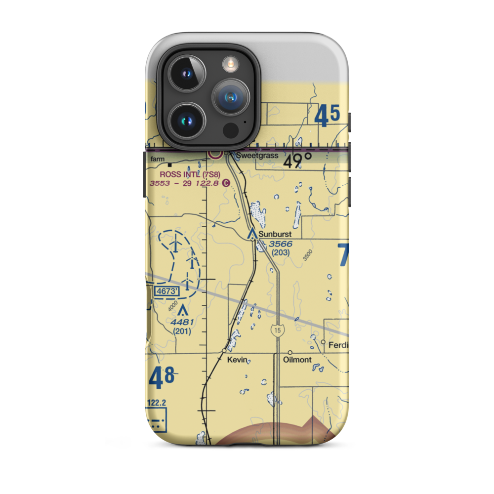Sunburst Airport (8U5) VFR Sectional  Tough iPhone Case iPhone 16 Pro Max model shown