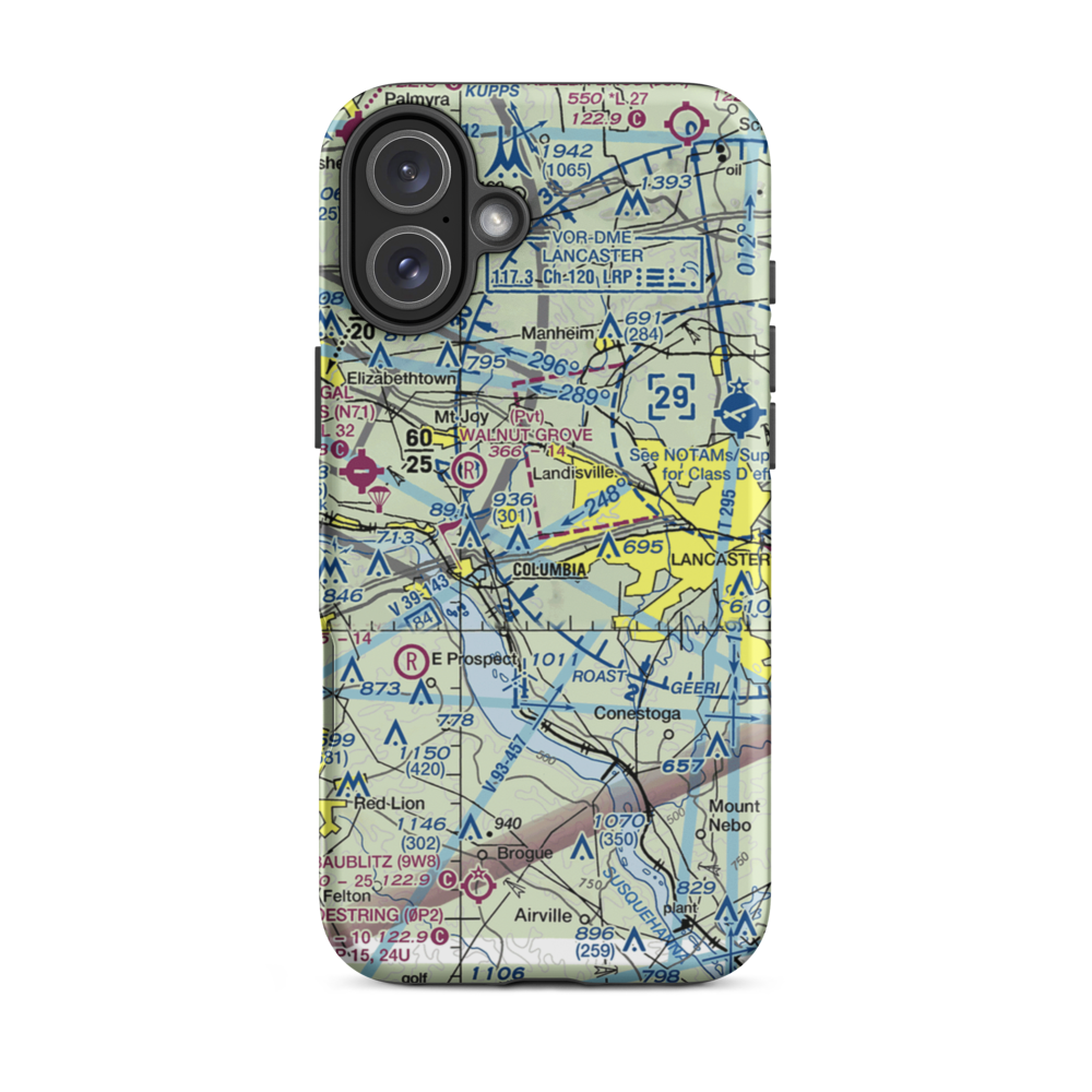 Sunburst Field (4PA7) VFR Sectional  Tough iPhone Case iPhone 16 Plus model shown