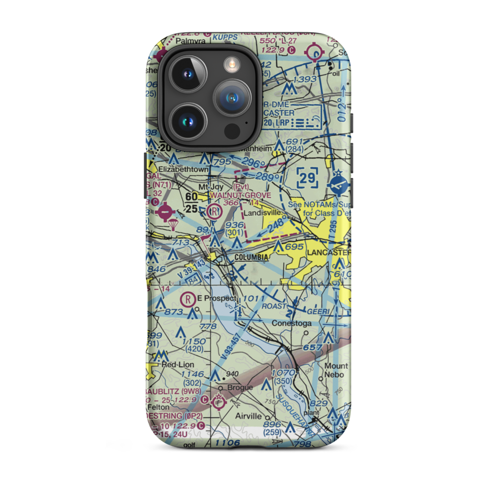 Sunburst Field (4PA7) VFR Sectional  Tough iPhone Case iPhone 16 Pro Max model shown