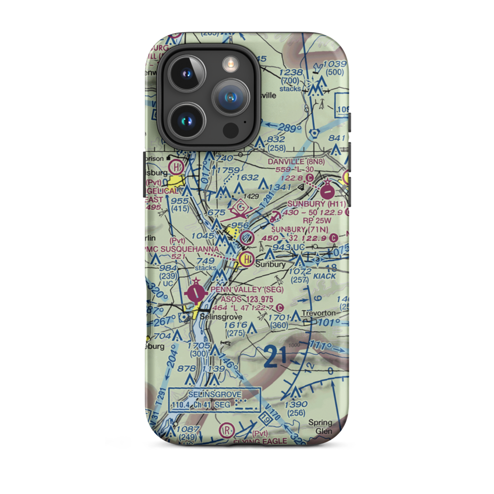 Sunbury Airport (71N) VFR Sectional  Tough iPhone Case iPhone 16 Pro Max model shown