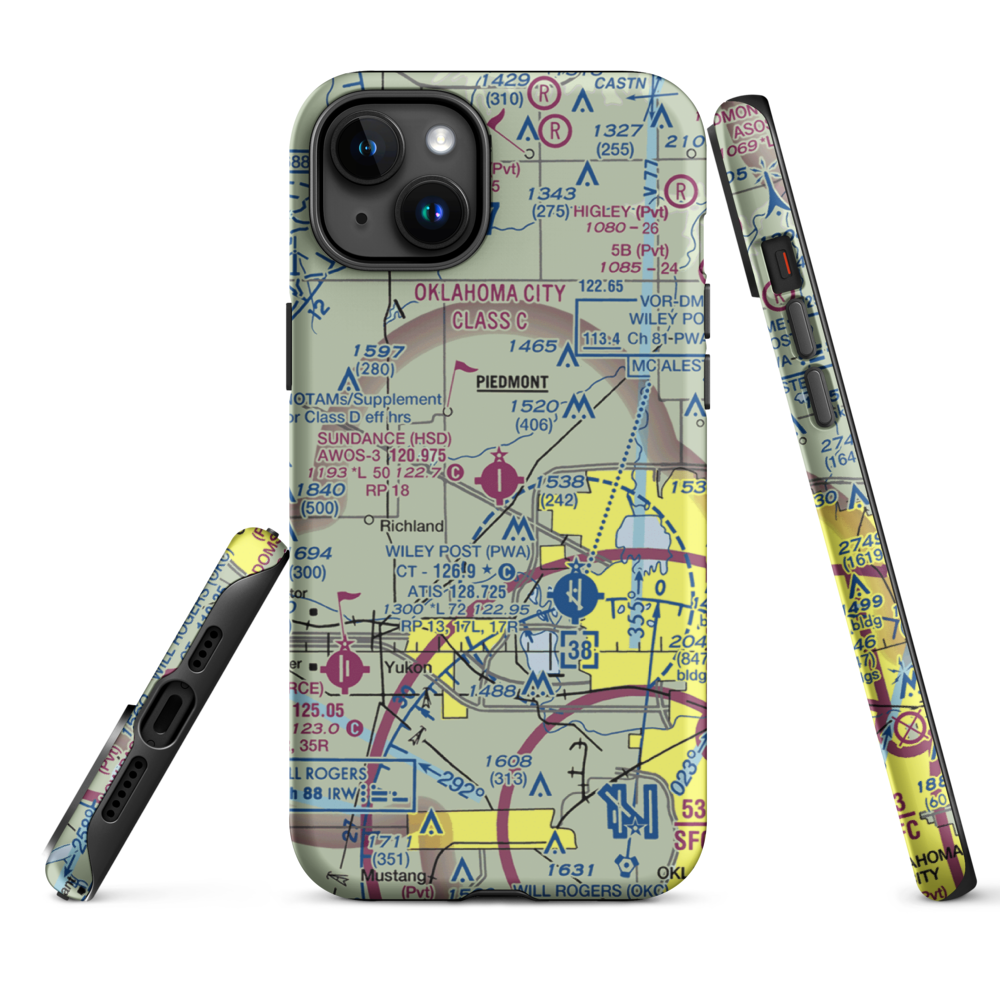 Sundance Airpark (HSD) VFR Sectional  Tough iPhone Case iPhone 15 Plus model shown