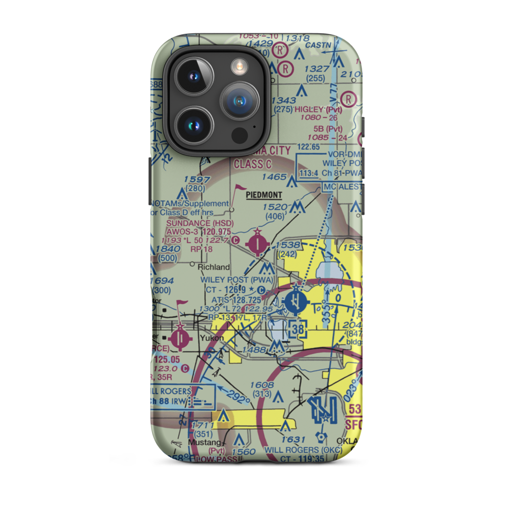 Sundance Airpark (HSD) VFR Sectional  Tough iPhone Case iPhone 16 Pro Max model shown
