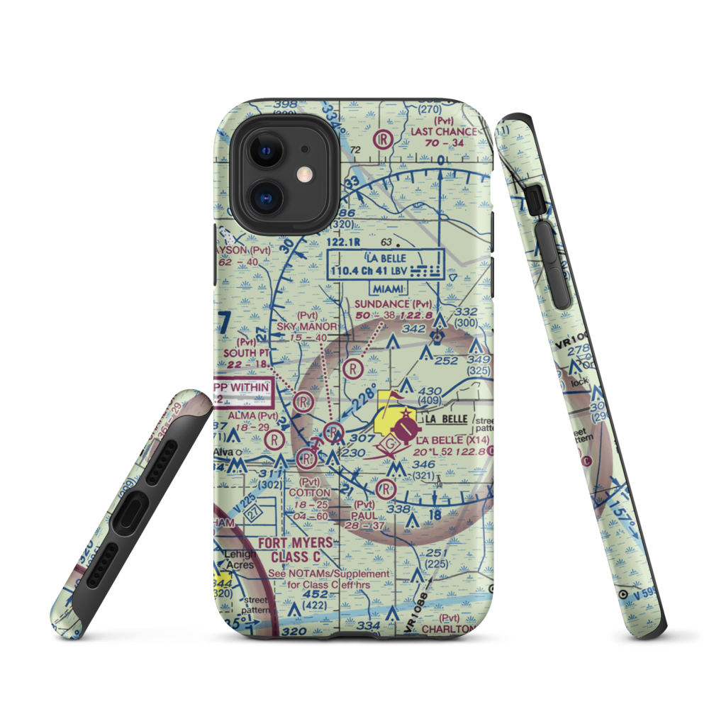 Sundance Farms Airport (FD20) VFR Sectional  Tough iPhone Case iPhone 11 model shown