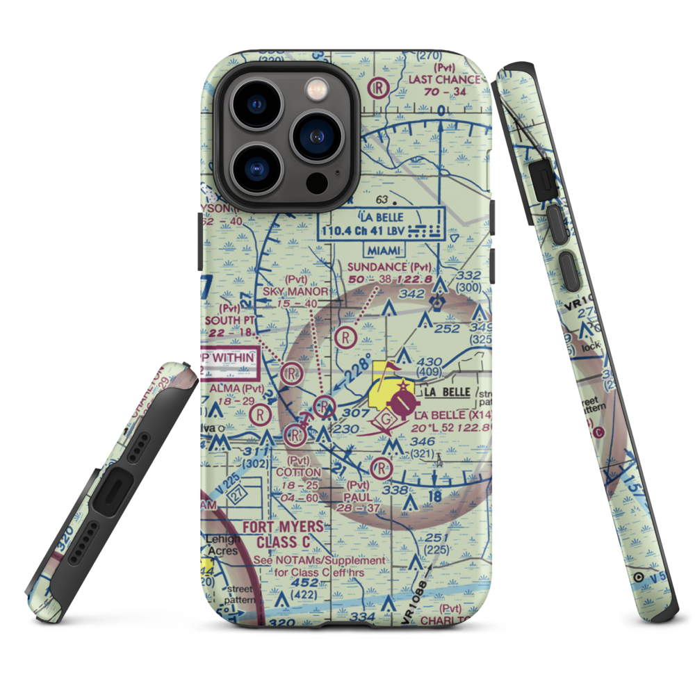 Sundance Farms Airport (FD20) VFR Sectional  Tough iPhone Case iPhone 13 Pro Max model shown