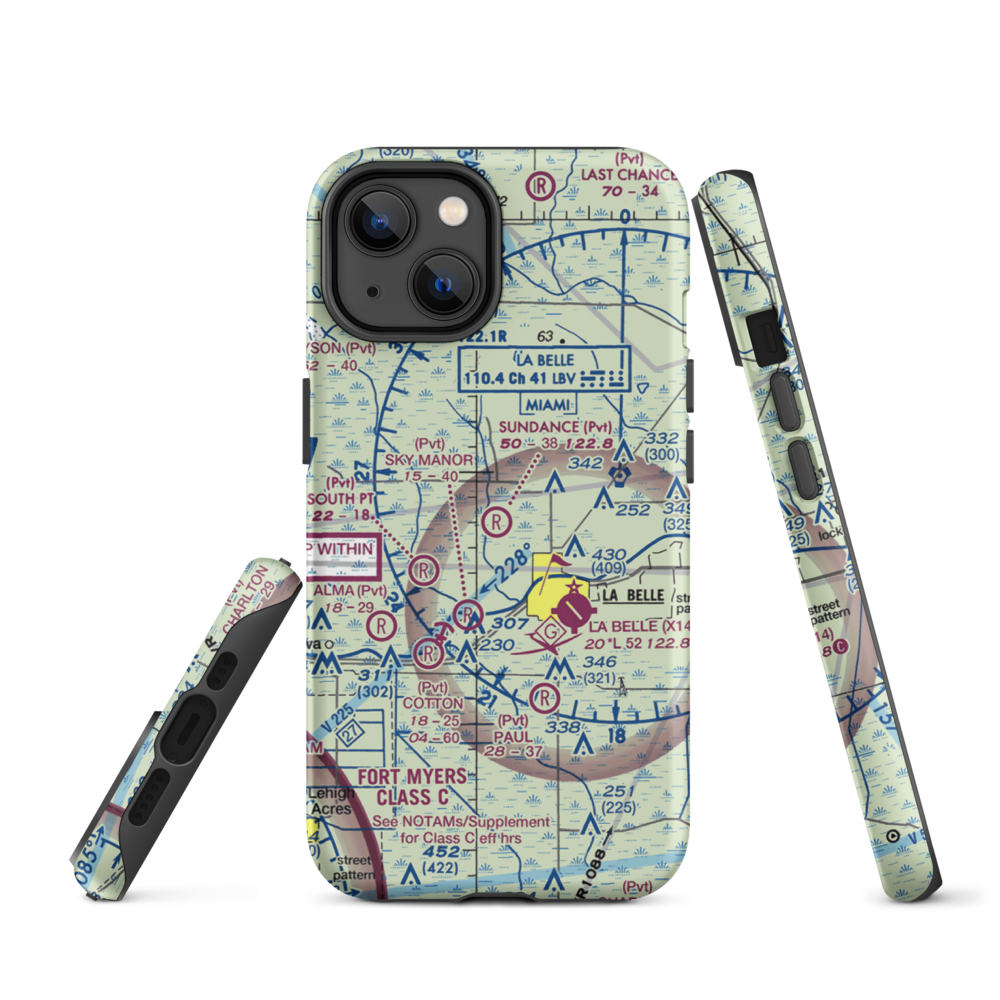 Sundance Farms Airport (FD20) VFR Sectional  Tough iPhone Case iPhone 14 model shown