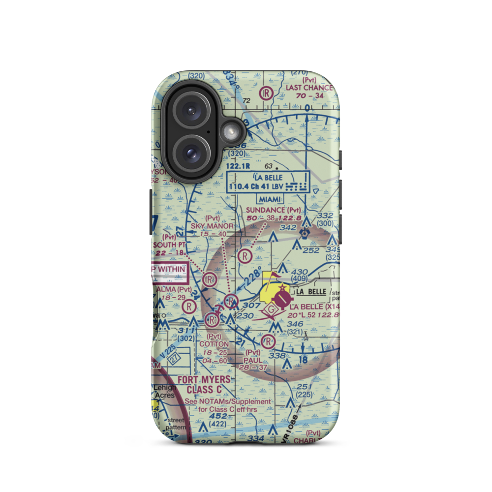 Sundance Farms Airport (FD20) VFR Sectional  Tough iPhone Case iPhone 16 model shown