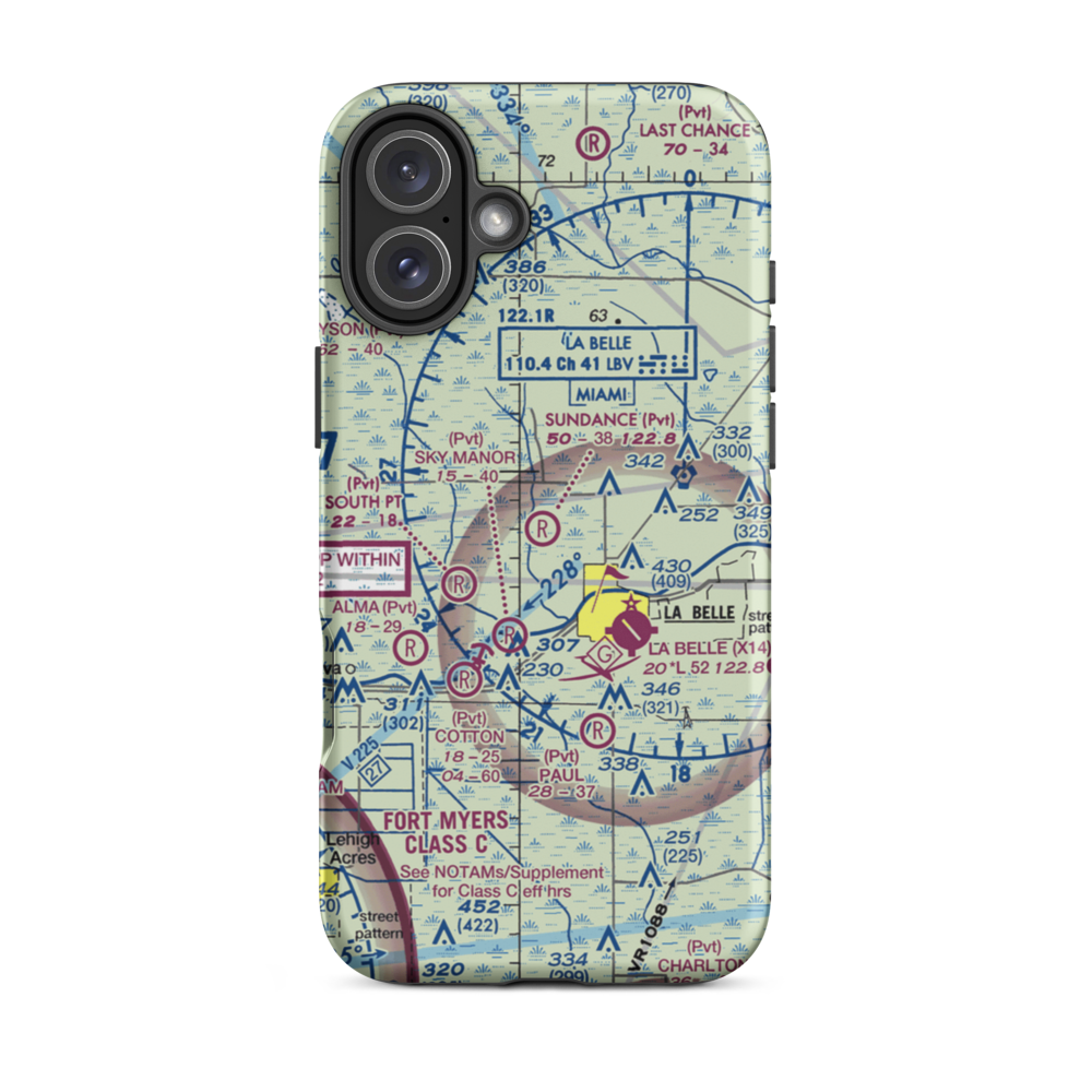 Sundance Farms Airport (FD20) VFR Sectional  Tough iPhone Case iPhone 16 Plus model shown