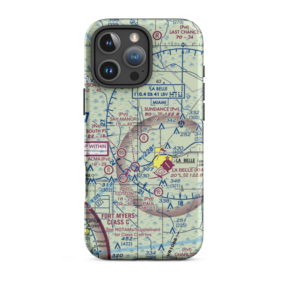 Sundance Farms Airport (FD20) VFR Sectional  Tough iPhone Case iPhone 16 Pro Max model shown
