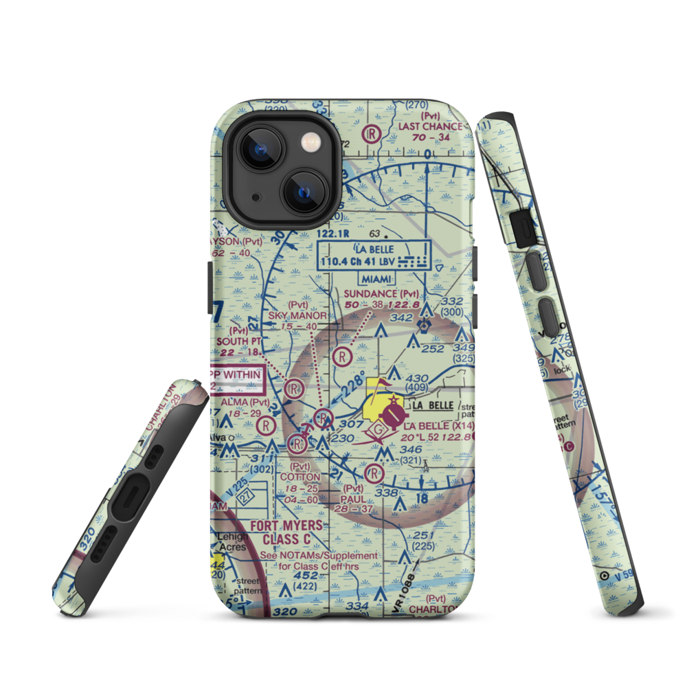Sundance Farms Airport (FD20) VFR Sectional  Tough iPhone Case iPhone 13 model shown