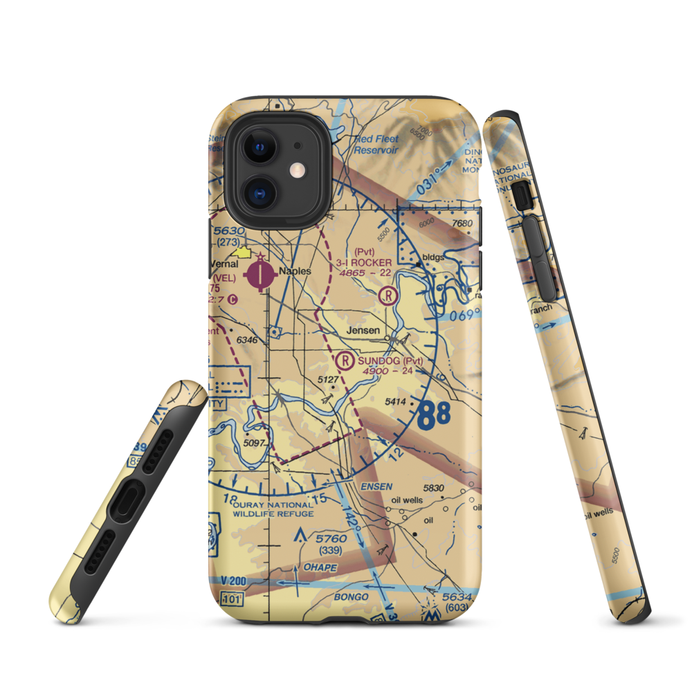 Sundog Airport (99UT) VFR Sectional  Tough iPhone Case iPhone 11 model shown