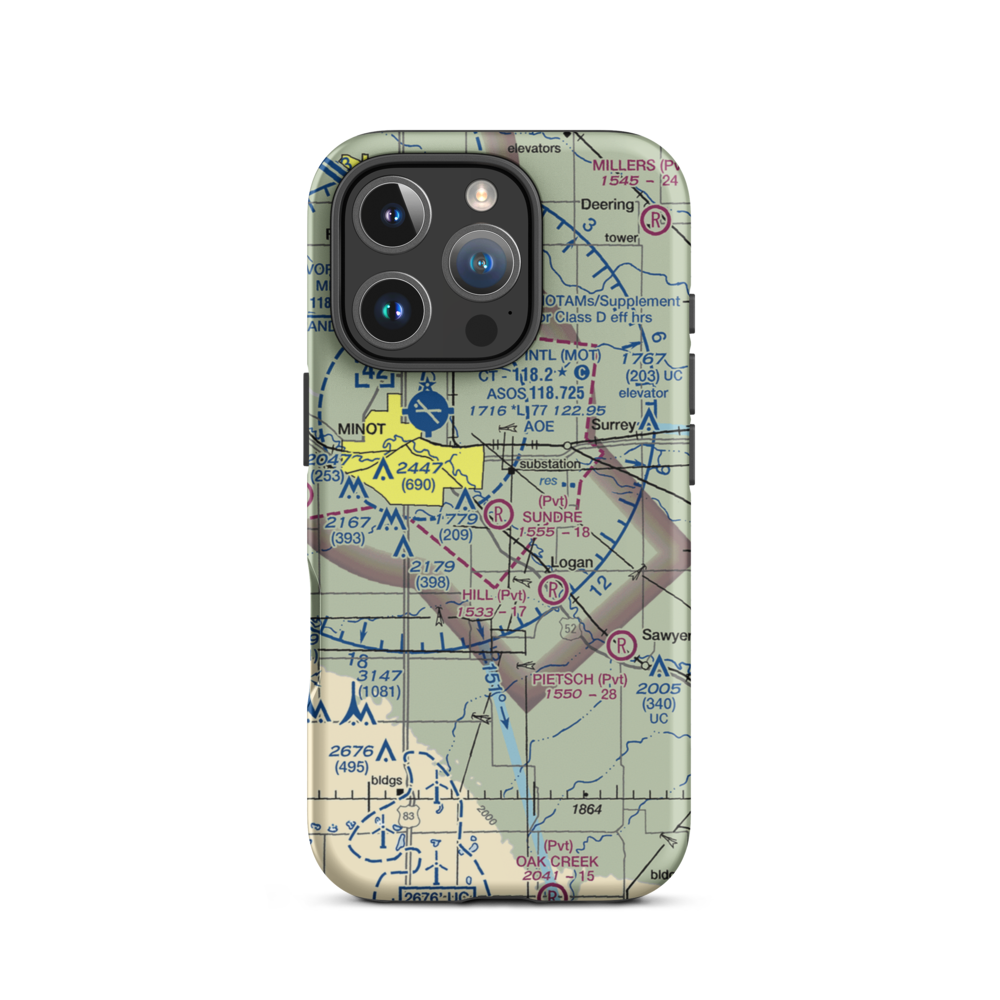 Sundre Airport (ND36) VFR Sectional  Tough iPhone Case iPhone 16 Pro model shown