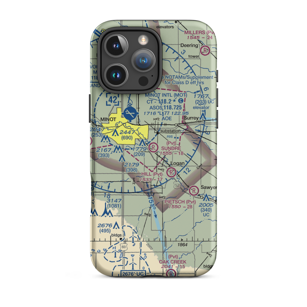 Sundre Airport (ND36) VFR Sectional  Tough iPhone Case iPhone 16 Pro Max model shown