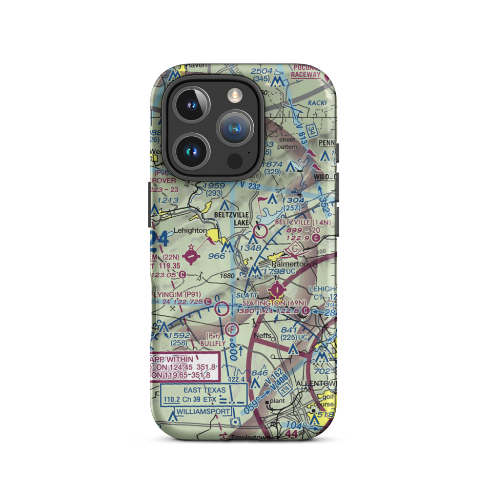 Sunny Rest Airport (8PA8) VFR Sectional  Tough iPhone Case iPhone 16 Pro model shown