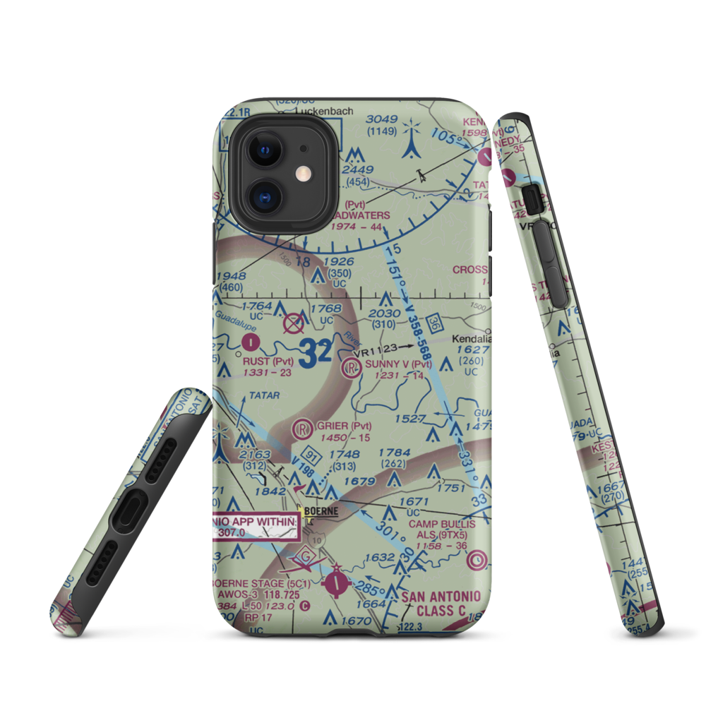 Sunny V Ranch Airport (7TS3) VFR Sectional  Tough iPhone Case iPhone 11 model shown