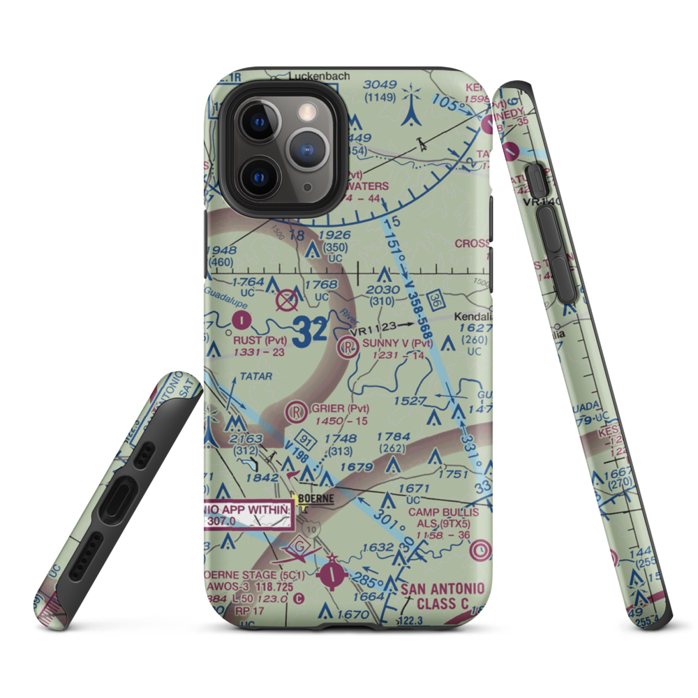 Sunny V Ranch Airport (7TS3) VFR Sectional  Tough iPhone Case iPhone 11 Pro model shown