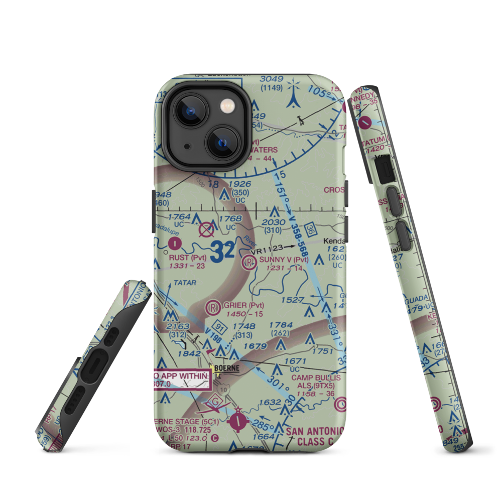 Sunny V Ranch Airport (7TS3) VFR Sectional  Tough iPhone Case iPhone 14 model shown