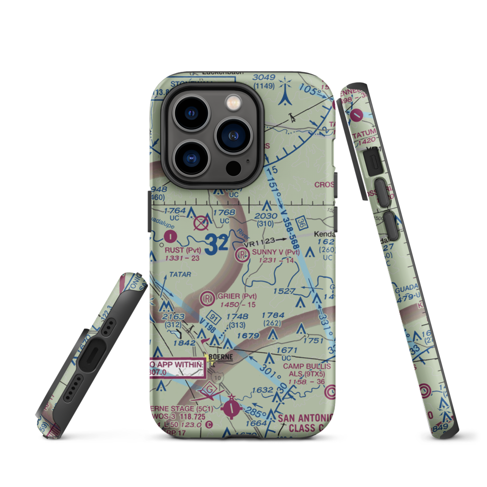 Sunny V Ranch Airport (7TS3) VFR Sectional  Tough iPhone Case iPhone 14 Pro model shown