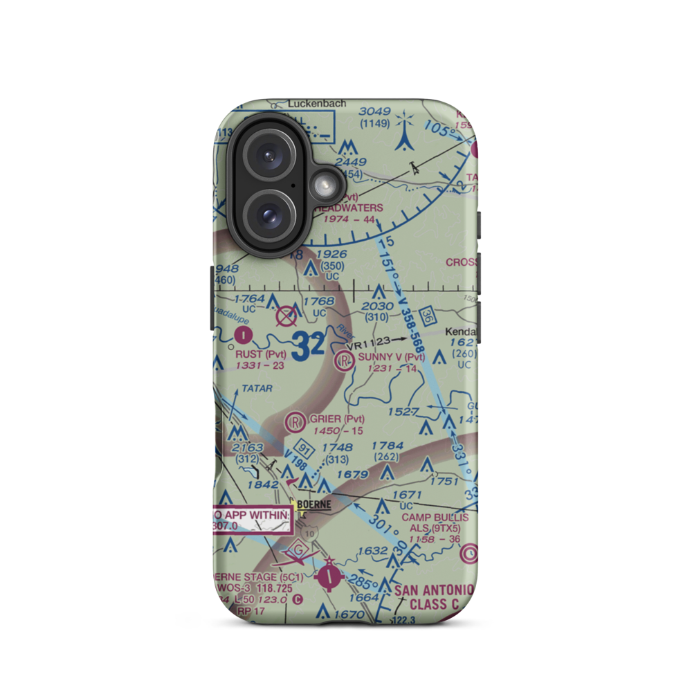 Sunny V Ranch Airport (7TS3) VFR Sectional  Tough iPhone Case iPhone 16 model shown