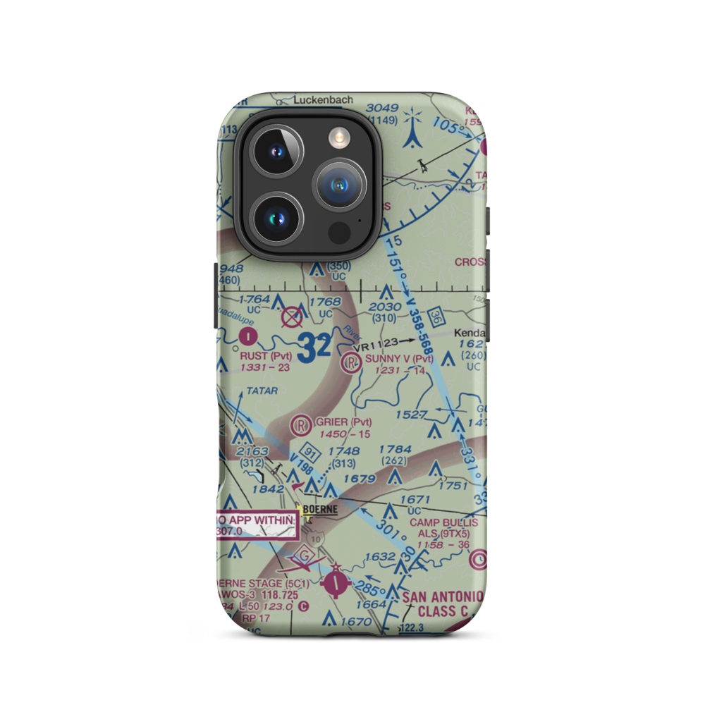 Sunny V Ranch Airport (7TS3) VFR Sectional  Tough iPhone Case iPhone 16 Pro model shown