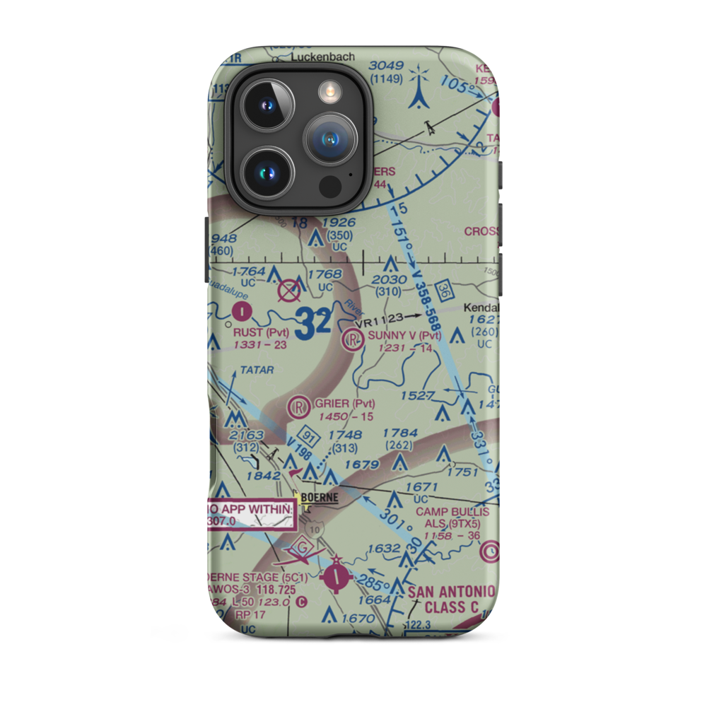 Sunny V Ranch Airport (7TS3) VFR Sectional  Tough iPhone Case iPhone 16 Pro Max model shown