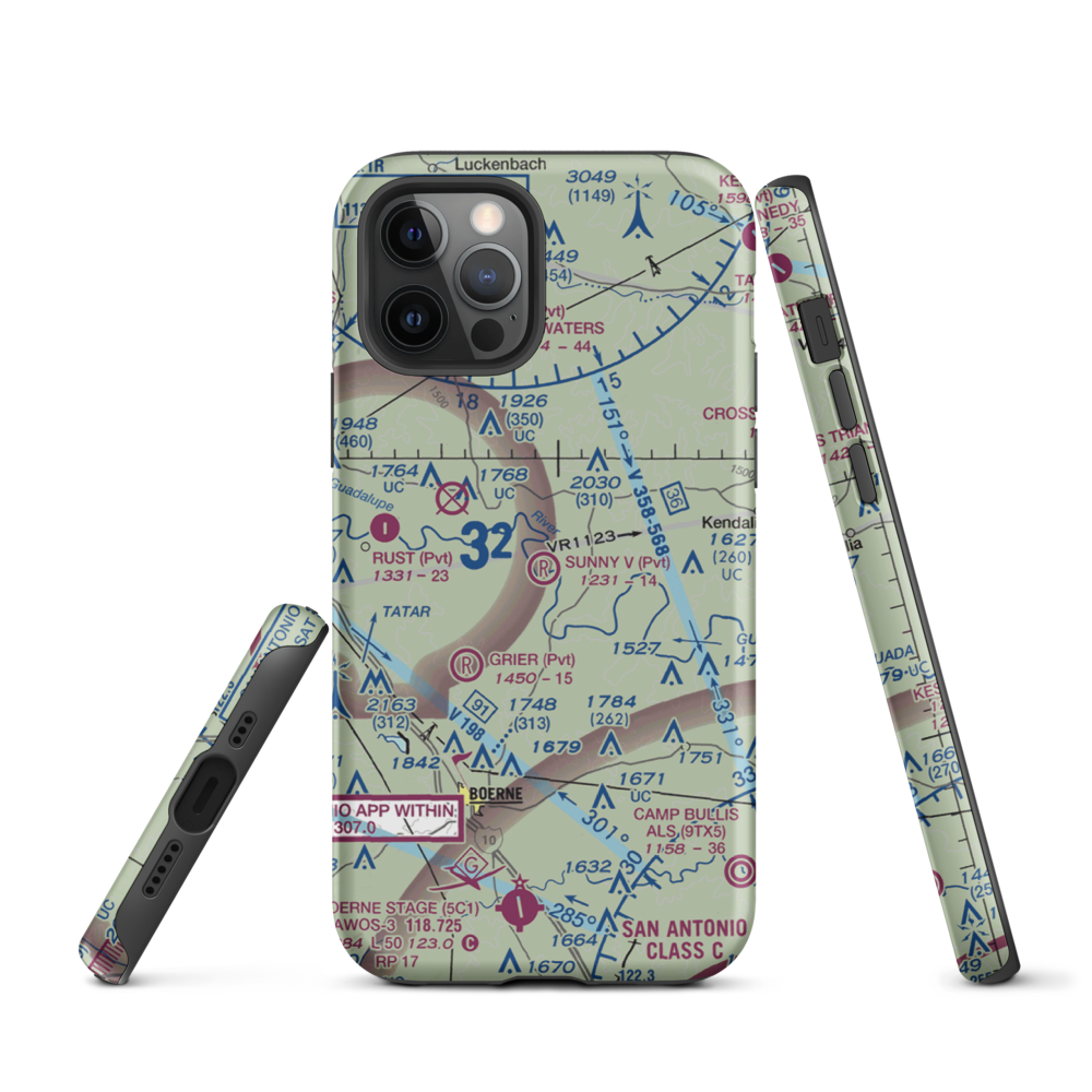 Sunny V Ranch Airport (7TS3) VFR Sectional  Tough iPhone Case iPhone 12 Pro model shown