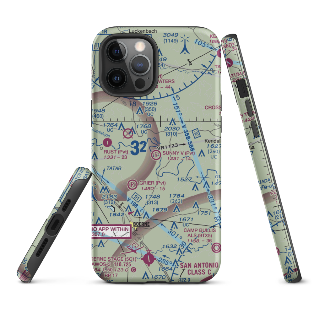 Sunny V Ranch Airport (7TS3) VFR Sectional  Tough iPhone Case iPhone 12 Pro Max model shown