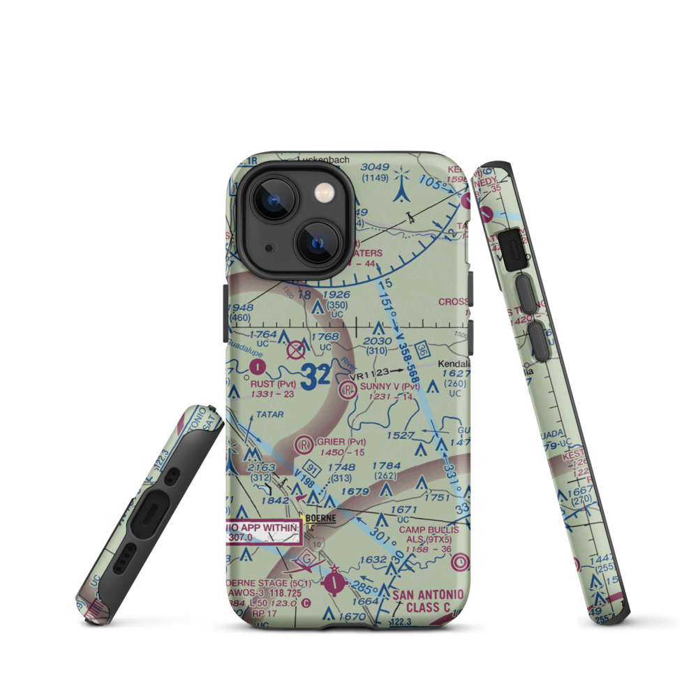 Sunny V Ranch Airport (7TS3) VFR Sectional  Tough iPhone Case iPhone 13 mini model shown
