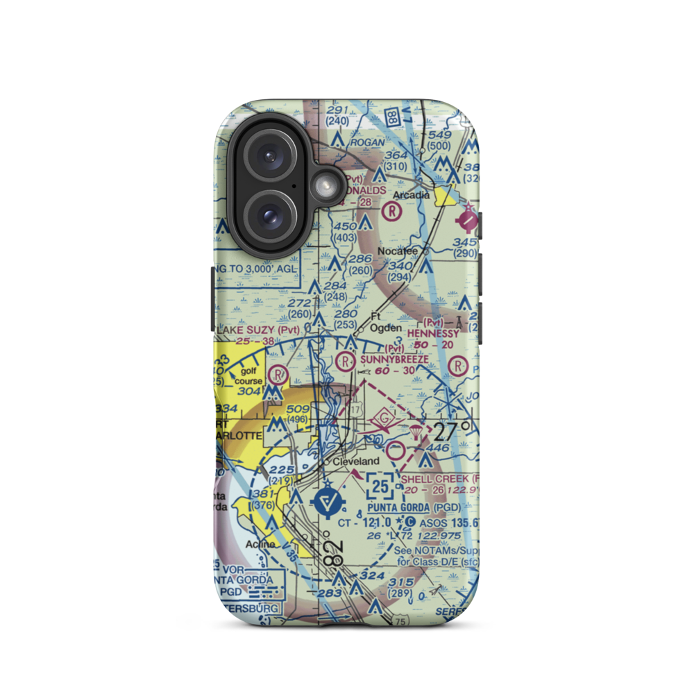 Sunnybreeze Airport (09FL) VFR Sectional  Tough iPhone Case iPhone 16 model shown