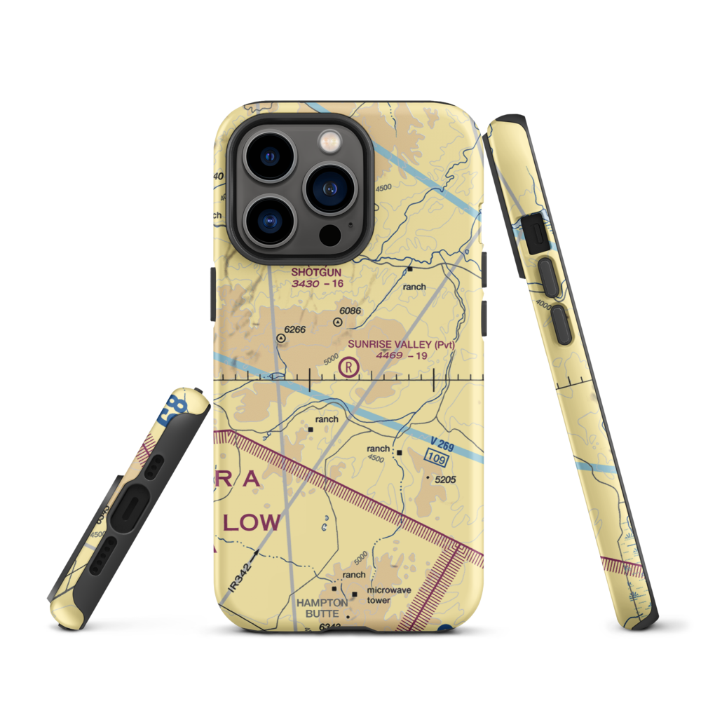 Sunrise Valley Ranch Lodge Airport (29OR) VFR Sectional  Tough iPhone Case iPhone 13 Pro model shown