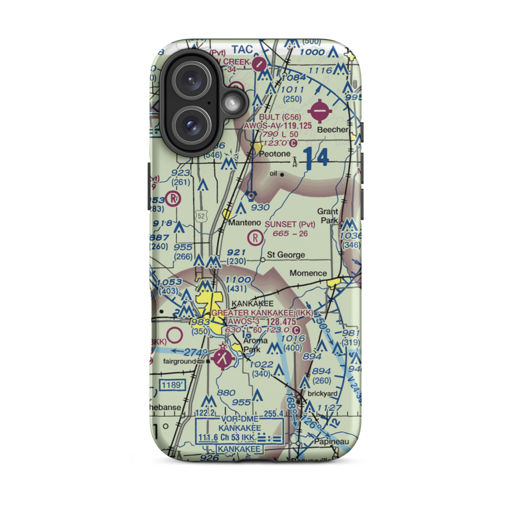 Sunset Acres Airport (LL24) VFR Sectional  Tough iPhone Case iPhone 16 Plus model shown