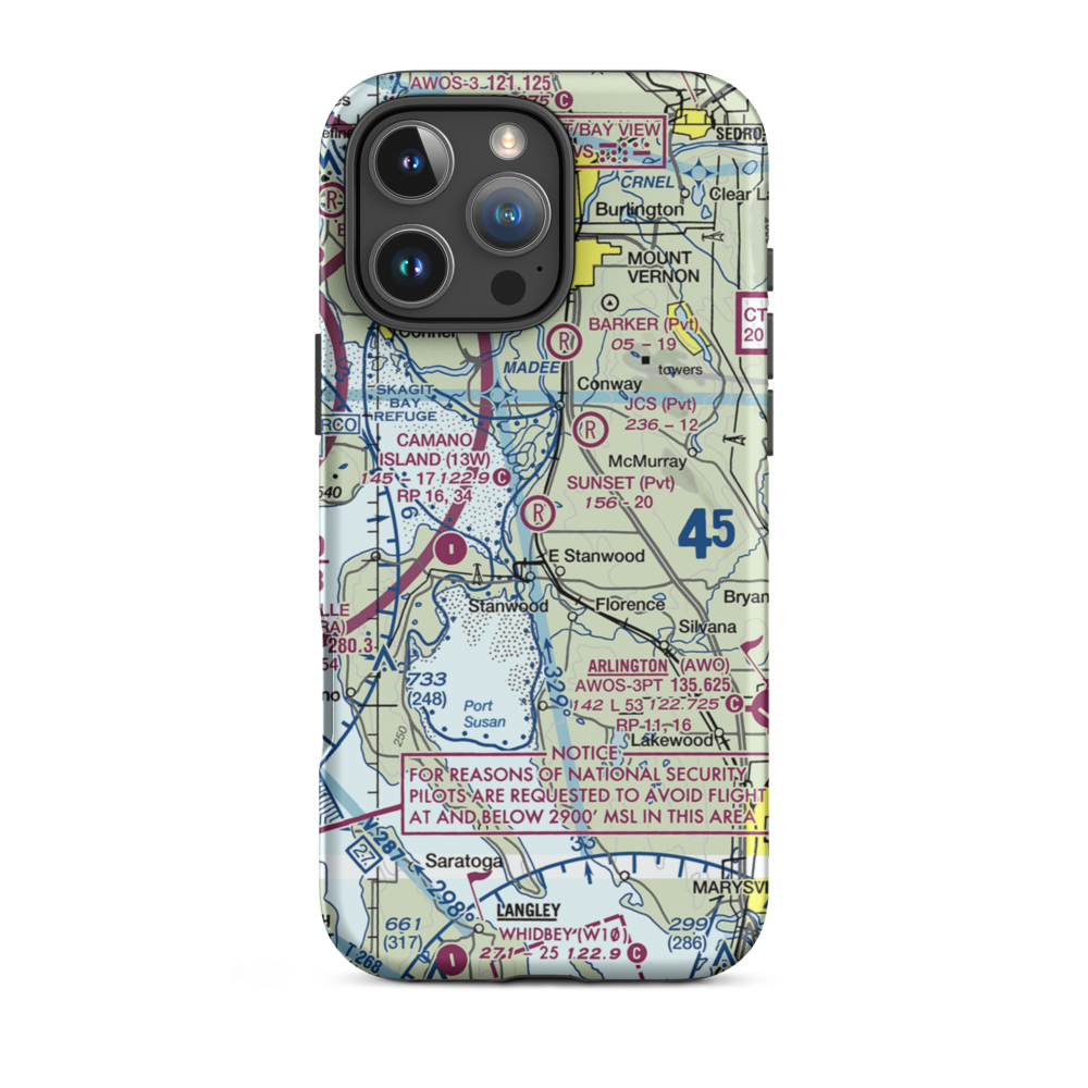 Sunset Airport (15WA) VFR Sectional  Tough iPhone Case iPhone 16 Pro Max model shown