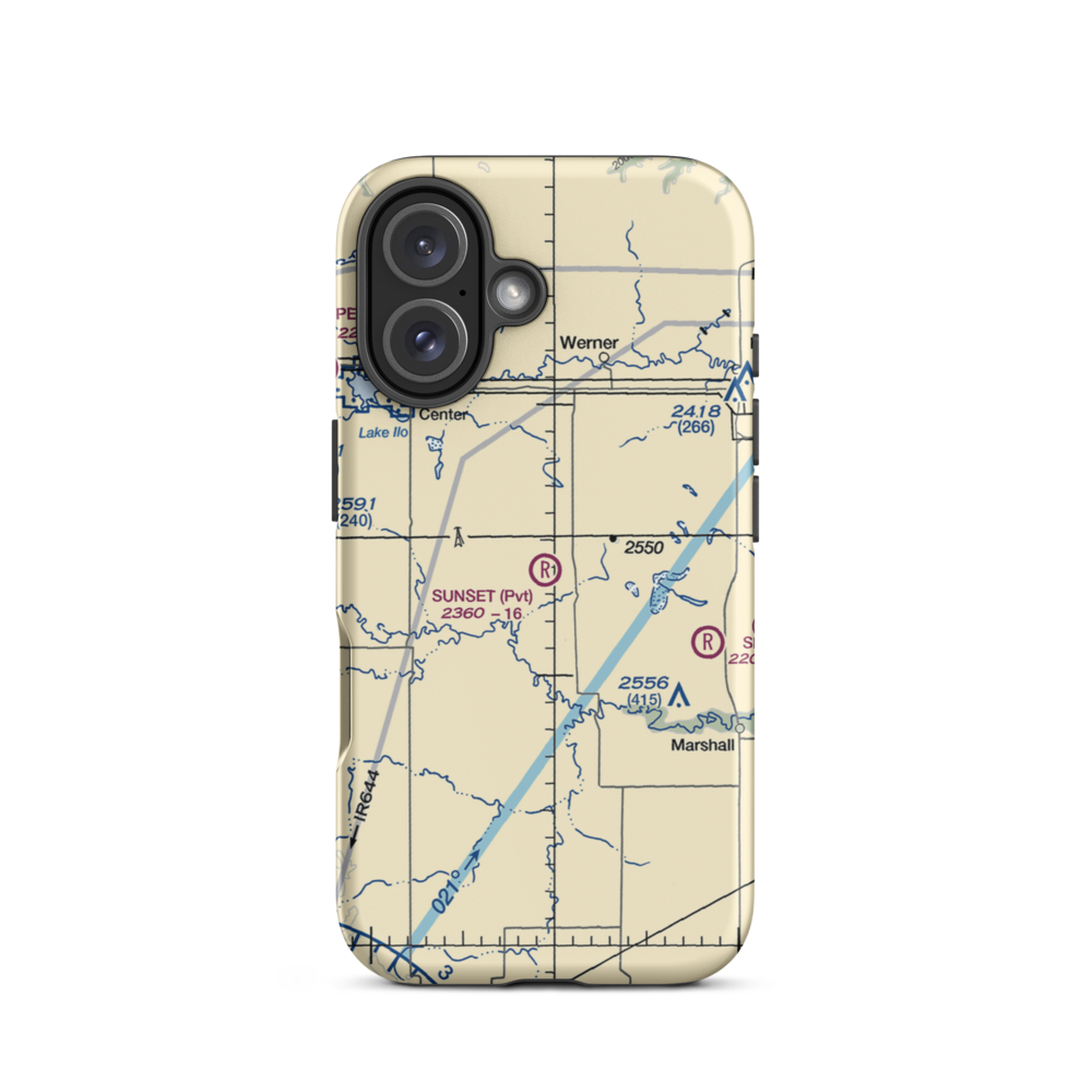 Sunset Strip (37ND) VFR Sectional  Tough iPhone Case iPhone 16 model shown