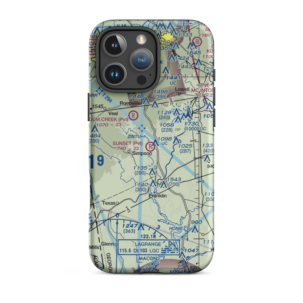 Sunset Strip (7GE5) VFR Sectional  Tough iPhone Case iPhone 16 Pro Max model shown